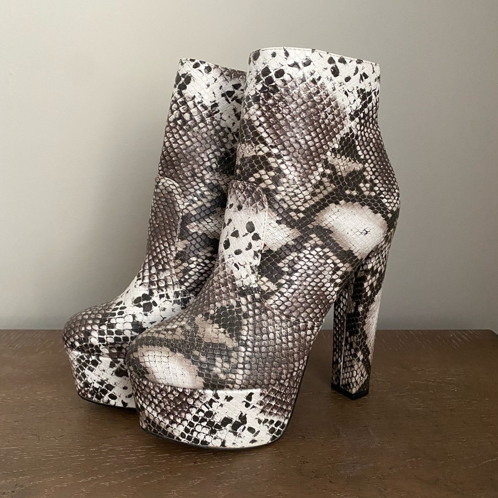 Fashion Nova Snakeskin Booties - Picture 2 of 4